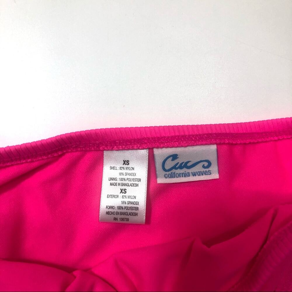 California Waves Pink ribbed bikini swim bottom - Picture 3 of 5